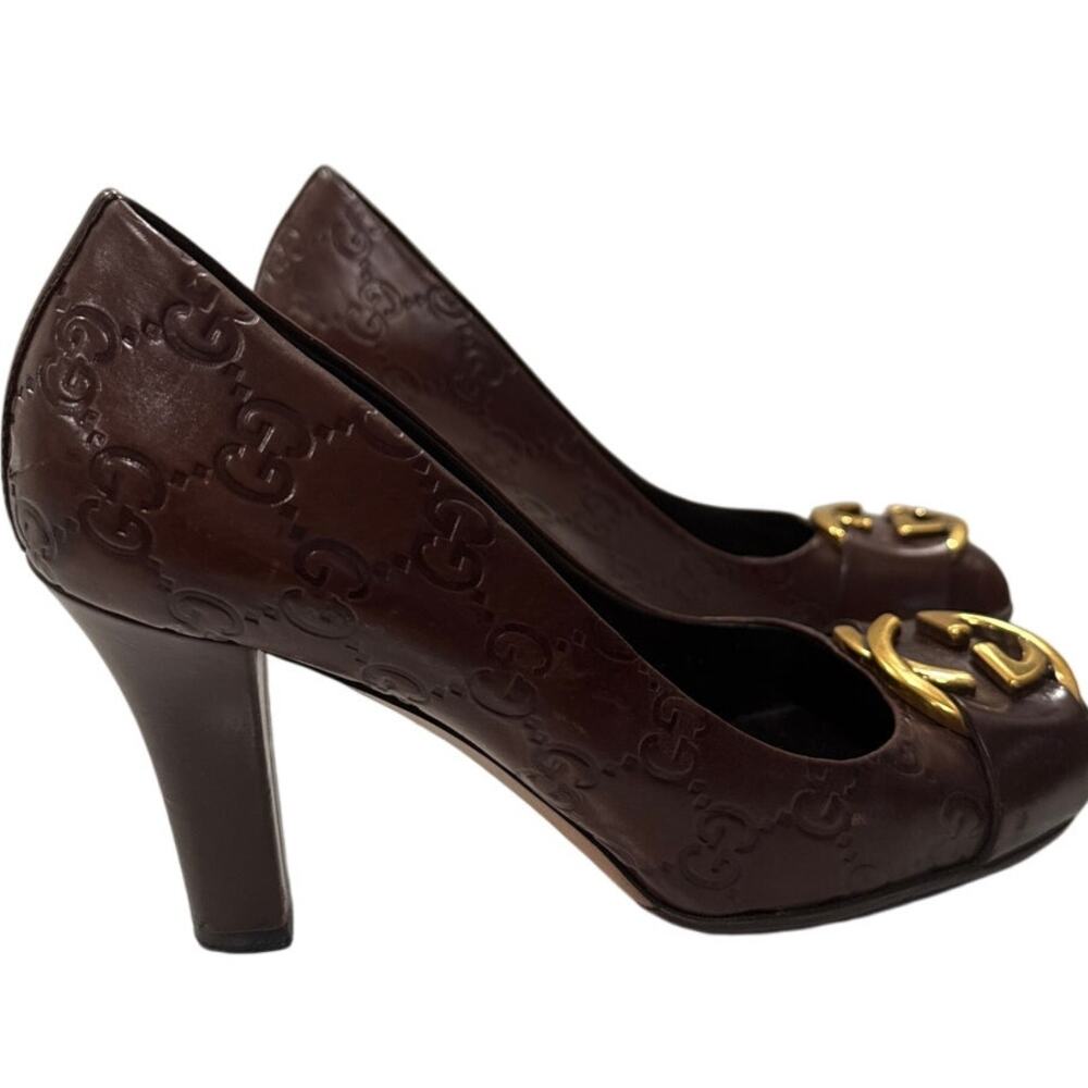 Gucci Guccissima Interlocking GG High Heel with Round Toe - Size 6.5